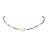 5Pcs 5 Colors Summer Beach Natural Amethyst & Green Aventurine & Dyed Agate Round Beaded Necklaces NJEW-JN05262-3