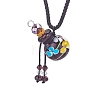 Flower Pattern Handmade Lampwork Perfume Essence Bottle Pendant Necklace BOTT-PW0013-04-1