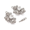 Brass Micro Pave Clear Cubic Zirconia Box Clasps KK-C075-17P-1