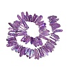 Spray Painted Electroplate Natural Quartz Crystal Points Beads Strands G-Q610-02G-2