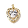 Brass Micro Pave Clear Cubic Zirconia Pendants CU-CBAA556-11A-1