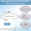 32Pcs Rack Plating Adjustable Brass Slider Bracelet Making KK-SP0001-78P-2
