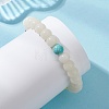 9MM Round Synthetic Turquoise & Natural Quartz Crystal & Carnelian & Rondelle Natural Bodhi Root Beaded Stretch Bracelets for Women & Girls BJEW-TA00724-1