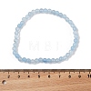 4mm Round Natural Dyed Aquamarine Beads Bracelet for Men X-KG3069-23-3