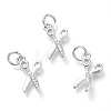 Brass Micro Pave Clear Cubic Zirconia Pendants KK-P188-P01-P-1