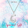 SHEGRACE Rhodium Plated 925 Sterling Silver Initial Pendant Necklaces JN903A-5