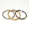 Trendy Women's 304 Stainless Steel Torque Bangles BJEW-N225-47-1