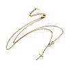 304 Stainless Steel Cable Chains Lariat Necklaces NJEW-F267-17G-1