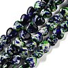 Spray Printed Synthetic Turquoise Beads Strands TURQ-P002-01A-01-2