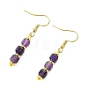 Natural Amethyst Dangle Earrings EJEW-JE07308-02-4