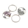4 Sets Natural Stone Keychains KEYC-FH0001-20-1-2