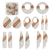 14Pcs 7 Styles Transparent Resin & Walnut Wood Pendants RESI-BY0001-06-9