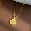 304 Stainless Steel Coin Pendant Necklaces WGC9116-01-1