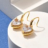 Brass Cubic Zirconia Dangle Earrings EJEW-M048-06G-2