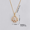Clover Brass Pave Cat Eye Stone Cable Chain Pendants for Women CJ9790-2-1