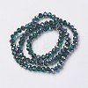 Electroplate Transparent Glass Beads Strands EGLA-A034-T6mm-Q15-2
