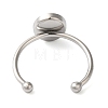 Non-Tarnish 304 Stainless Steel Open Cuff Ring Components X-STAS-I306-06A-P-3