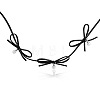 Imitation Leather Bowknot Choker Necklaces with Imitation Pearl WG3BEDF-02-1