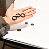 Dyed & Heated Black Agate Finger Rings IK0879-2-3