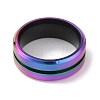 304 Stainless Steel Grooved Finger Ring for Men Women RJEW-WH0011-09D-MC-2