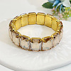 Brass Glass Beads Stretch Bracelets for Women FS-WG7A350-06-1
