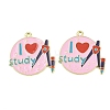 Alloy Enamel Pendants ENAM-L055-01K-01-1