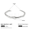 304 Stainless Steel Micro Pave Clear Cubic Zirconia Cuff Bangles for Women WG3B407-05-1