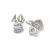 Brass Pave Clear Cubic Zirconia Pendants KK-D228-13P-2