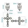 Rosary Cross and Center Sets for Rosary Bead Necklace Making TIBEP-TA0002-14AS-2