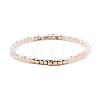 Gold-tone Miyuki Elastic Crystal Beaded Bracelet with Acrylic Tube Beads ST1720582-1