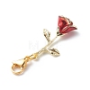 Alloy Enamel Rose Pendant Decorations HJEW-JM00760-01-4