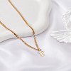 1Pc 304 Stainless Steel Letter Pendant Necklaces NJEW-LP0001-33F-G-3