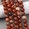 Natural Red Jasper Bead Strands G-R193-11-8mm-4