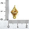 Brass Micro Pave Clear Cubic Zirconia Hollow Bicone Connector Charms KK-A230-05E-G-3