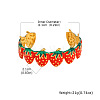 304 Stainless Steel Enamel Red Strawberry Open Cuff Bangles for Women WG62D08-01-2