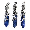 Dyed Natural Lapis Lazuli Faceted Double Termimal Pointed Big Pendants G-P547-03AS-05A-1