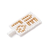 Beaded Rectangle with Word Love Charms PALLOY-MZ01086-01-4