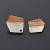 Two Tone Resin & Walnut Wood Stud Earring Findings MAK-N032-032-5