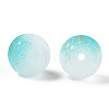 Frosted Baking Paint Crackle Glass Beads with Glitter Powder LS-DGLA-T004-01G-2