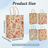16Pcs 4 Styles Flower Print Paper Bags with Handles ABAG-BBC0001-30-2