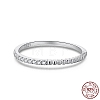 Rhodium Plated 925 Sterling Silver Finger Rings RJEW-A019-27B-P-1