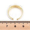 Brass Enamel Cuff Open Rings RJEW-P190-01G-7