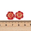 Baking Paint and Golden Metal Enlaced Glass Beads DGLA-T004-10F-3