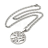 304 Stainless Steel Pendant Necklaces for Women Men NJEW-G123-14P-3