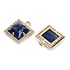 Natural Lapis Lazuli Faceted Square Charms G-I375-06G-02-2