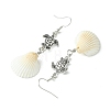 Alloy Turtle Dangle Earrings EJEW-JE05649-3