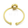 Rack Plating Brass Open Cuff Rings for Women RJEW-F162-02G-O-3