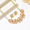 Alloy & Iron Rhinestone Flower Stud Earrings & Necklaces Sets for Women WG4CEEF-01-2