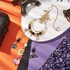 Halloween Natural Amethyst & Lava Rock & Synthetic Citrine Beads & Metal Witch & Moon Hanging Ornaments HJEW-TA00251-2