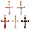 5Pcs 5 Colors Brass Enamel Pendants KK-SZ0004-07-1